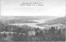 SA1615 - View of Mascoma Lake and Enfield, NH Shaker village in the distance. Identified on the front., Winterthur Shaker Photograph and Post Card Collection 1851 to 1921c